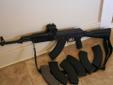 Very unique gun for sale, this is a romanian rpk aes-10b, with heavy barrel, barrel was cut and rethreaded at 17 inches by kilo guns in phoenix. This gun is a tank, hbar, bulged front trunniion. K-var furniture, tapco retaining plate, hogue grip, scout