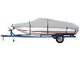 600 Denier Grey Universal Cover - Model DFeatures: Custom grade 600 Denier polyester Fabric reinforcement at bow and stern as well as reinforced web loops Includes bow strap, storage sack and trailering straps for tie-down Dual rear air vents help to