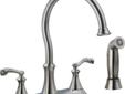 ï»¿ï»¿ï»¿
Delta 21925-SS Vessona Stainless Kitchen Faucet
More Pictures
Lowest Price
Click Here For Lastest Price !
Technical Detail :
Stainless Steel Finish
Matching Side Spray
4-Hole Installation
Lifetime Warranty on Finish
Easy Installation Instructions