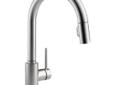 Sleek, minimalistic design makes this Trinsic Single-Handle Pull-Down Sprayer Kitchen Faucet in Arctic Stainless Featuring MagnaTite Docking the perfect complement to today's modern home. MagnaTite docking keeps the kitchen pull-down spray wand firmly in