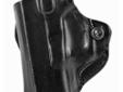 Desantis Mini Scabbard Belt Holster, Glock 26,27 & 33, LH - Black. Premium saddle leather, double seams and a highly detailed molded fit, make this exposed muzzle, tight fitting, two-slot holster a great choice for your favorite pistol. It features an