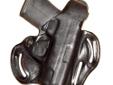 Desantis Thumb Break Scabbard Belt Holster, S&W Shield, RH - Black. The firearm rides high and is presented at an optimum draw angle. Its thumb break and exact molding, together with a tension device, allows for a secure and highly concealable carry. Belt