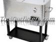 "
BAM BROKERAGE, INC DBA ON THE EDGE MARKETING 904008 ONT904008 Diamond Plate Cart Style Cooler
Features and Benefits:
Flip up lids
Durable coating
Heavy duty locking casters
Bottle opener / catch can
Heavy duty handles
"Price: $208.99
Source: