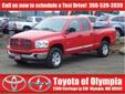 All pre-owned vehicles go through a 160 point safety inspection by our Toyota Factory trained technicians.
Dealer Name:
Toyota of Olympia
Location:
Olympia, WA
VIN:
1D7HU18238J229061
Stock Number: Â 
P4491
Year:
2008
Make:
Dodge
Model:
Ram
Series:
SLT