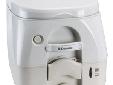 Dometic 974 MSD Portable Toilet 2.6 gallon Tan w/BracketsPowerful flushing at the touch of a button sets the new 970 portable toiletseries apart from the rest. Requires no manual pumping or batteries, yetdelivers a robust bowl-clearing flush every time.