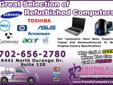 Top Refurbished Laptops and Desktops for sale. From $99. 30 days warranty on all computers sold. Call for details: 702-656-2780