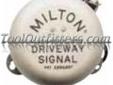 "
Milton 805 MIL805 Driveway Signal Bell
Completely self contained unit is easy to install and use; just plug into any 110 volt electric outlet. Offers instant signal every time, operating with up to 300 feet of signal hose. For use at service stations,