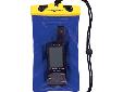 DP-58 DRY PAK GPS / PDA Gameboy CaseConvenient Stylus Holder 5 in. wide x 8 in. long Clear TPU front, blue TPU back, padded and lined Adjustable neck lanyard & anodized aluminum spring hook Yellow sealing clip for high visibility For beach, pool, boating,