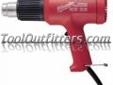 "
Milwaukee Electric Tools 8975-6 MLW8975-6 Dual Temperature Heat Gun
Features and Benefits:
Dual temperature 570 and 1000 degrees F, 11.6 amp motor
Unique impact resistant heating element
Efficient soft air velocity increases surface temperature much