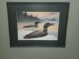 Ducks unlimited Duck Print and wood Decoy, #27 printed on both.
Beautiful Loon wood decoy. In excellent condition. Size including frame 21 1/4" X 17 1/4". Decoy is 21" X 8". sell or trade. Asking $475. If interested? Make an offer. 702-371-3235