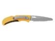 "
Gerber Blades 06971 E-Z-Out Rescue, Yellow, Fully Serrated
Gerber's E-Z Rescue has a rounded, blunt tip for cutting seat belts and air bags without piercing skin
FEATURES:
- Large hole in blade for easy, one hand opening
- Stainless Steel blade
- High