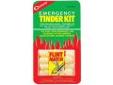 "
Coghlans 8647 Emergency Tinder Kit
A safe sure emergency fire starting kit that starts fires without matches. The Tinder will light even when wet and is non-toxic and odorless. Each piece burns 5-7 minutes.
Contains: 8 pieces of waterproof tinder, 1