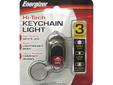 Hi-Tech LED Keychain Light- High Visibility White Light- Sleek lightweight body- Impact Resistant- Compact Design- 3 Modes: High Beam, Low Beam, Flash(Strobe)- Includes 2 CR2016 Lithium Coin Cell batteries
Manufacturer: Energizer
Model: HTKC2BUBP