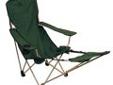 "
Alps Mountaineering 8149007 Escape Chair Green
Sit back, relax, and put your feet up! Indoors you may not be able to put your feet on the furniture, but when you're using this ALPS chair in the great outdoors, you're expected to - that's what we made it