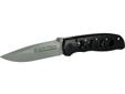 The Smith & Wesson Extreme Ops knife models have a 3.2 in Blade, 4 in aluminum handle, weight 2.9 oz and are made of 400 series stainless steel. They come with a black handle. Specifications: - Type: Folding Knife - Blade Type: Straight Edge - Blade
