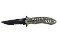 "
Remington Accessories 18214 F.A.S.T. Large Camo, Folder - Mossy Oak Obsession/Black
The Sportsman F.A.S.T. Folder is a fast action opening with a soft touch handle. The blade material/options are 440 stainless steel with bead blast finish or black
