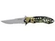 "
Remington Accessories 18216 F.A.S.T. Large Camo Folder - Mossy Oak / Stainless Steel
The Sportsman F.A.S.T. Folder is a fast action opening with a soft touch
handle. The blade material/options are 440 stainless steel with bead blast
finish or black