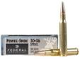 Federal PowerShok Ammo, 30-06 Springfield, 180Gr Soft Point - 20 Rounds. When hunting the woods and clearings, you need a bullet that handles any situation. Power-Shok provides you with consistent and proven performance without a high-dollar price tag.