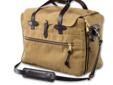 This carry-on bag opens flat for easy packing with adjustable straps to secure clothing and a large zip pocket. Outside rear open pocket, front open pocket (snaps closed) plus wide zip pocket. Top flap snaps into place or rolls back and secures with