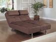 Flex Metal Futon Sofa In Brown
Product ID#4787BR
Flex Metal collection by Homelegance/Home Elegance converts into a chaise lounge or a bed at your discretion. This easy-to-operate unit comes in durable 100% microfiber covering and two movable pillows.