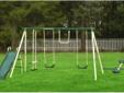 Flexible Flyer Swing Sets - Backyard Flyer II - FREE SHIPPING!Â 
You're looking at a great swing set that doesn't take up much space in the backyard. The Backyard Flyer Metal Swing Set includes 2-passenger air glider acrobatic swing, 2 kid comfort swings,