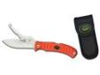 "
Outdoor Edge Cutlery Corp FZB-20 Flip N' Blaze (Orange) - Box
The Flip nâ Zip with easy to locate blaze orange handle.
Specifications:
- Skinning Blade Length: 3 1/2""
- Gutting Blade Length: 3 1/2""
- Overall Length: 8 1/4"""Price: $40.88
Source: