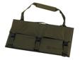 Five-section folding design, opens to 82" length and 36" width. Olive drab green CorduraÂ­nylon shell with closed cell foam padding. Non-slip quilted upper elbow panel. Three quick-release polymer closure buckles, two accessory/data book pockets, web carry