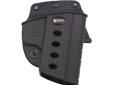 The E2 series features one-piece holster body construction, and like all FOBUS Holsters, the Evolution, is lightweight and includes steel reinforced rivet attachment and a protective sight channel. The paddle also includes a rubberized insert to provide