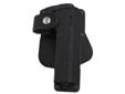 Fobus Holster- Type: Roto Paddle- Color: Black- Right HandFeatures:- Accommodates accessories mounted on frame rails or trigger guards.- Retention provided by leather thumb strap and muzzle stud.- Lightweight, reinforced construction.- Unique