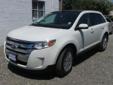 2013 Ford Edge SEL
2WD,V6 3.5 Liter,Auto 6-Spd w/SelShft,ABS (4-Wheel),AdvanceTrac,Air Conditioning,AM/FM Stereo,Bluetooth Wireless,Air Bags: Dual Front,Air Bags (Side): Front & Rear,Air Bags: Head Curtain,Hill Start Assist Control,MyFord,Power Door