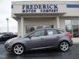Â .
Â 
2012 Ford Focus
$0
Call (877) 892-0141 ext. 53
The Frederick Motor Company
(877) 892-0141 ext. 53
1 Waverley Drive,
Frederick, MD 21702
Better than new!! This Certified Pre-Owned Focus has a 5 yr 100,000 mile warranty and priced much less than a new