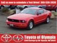 All pre-owned vehicles go through a 160 point safety inspection by our Toyota Factory trained technicians.
Dealer Name:
Toyota of Olympia
Location:
Olympia, WA
VIN:
1ZVFT80N075352355
Stock Number: Â 
P4494
Year:
2007
Make:
Ford
Model:
Mustang
Series: