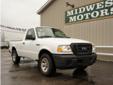 2010 Ford Ranger XL
( Contact us )
Finance Available
Call For Price
Click here for financing 
269-685-9197
Â Â  Click here for financing Â Â 
Body::Â Regular Cab
Mileage::Â 52620
Engine::Â 4 Cyl.
Transmission::Â Automatic
Vin::Â 1FTKR1AD0APA34146
Color::Â White