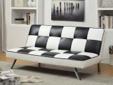 This leatherette futon easily converts into a bed when needed. Chrome legs act as a support, while the checker design brings fun to any room.
Sofa 69 1/4"L x 34"W x 31"H
Bed 69 1/4"L x 42 1/2"W x 15 1/4"H
Â 
Find this and more deals on furniture at