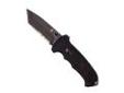 "
Gerber Blades 31-000216 Gerber 06 FAST - Tanto, Serrated - Clam
Tactical and tough. That's what you get with the 06 F.A.S.T., a quick opening knife with G-10 handles for extra grip when wet. The Tanto shaped blade is designed for thrusting.