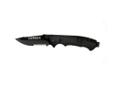 On the heels of the successful Hinderer Rescue, Gerber brings you the CLS (Combat Life Saver) model with non-reflective black finish for tactical applications. The multi-functional, award winning design features a combination 440A stainless steel fine and