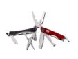 Dime Micro Tool, RedSpecifications:- Closed Length- 2.75"- Overall Length- 4.25"- Weight- 2.20 0z.- Stainless steelFeatures:- Scissors- Medium flathead driver- Fine File- Small flathead driver- Coarse file- Lanyard ring- Spring loaded pliers- Wire