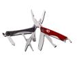 Dime Micro Tool, RedSpecifications:- Closed Length- 2.75"- Overall Length- 4.25"- Weight- 2.20 0z.- Stainless steelFeatures:- Scissors- Medium flathead driver- Fine File- Small flathead driver- Coarse file- Lanyard ring- Spring loaded pliers- Wire