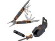 The Gerber 31-001047 Ultimate Survival Pack includes a multitool, the Tempo flashlight, and a fire starter rod. The multitool has twelve components including pliers, wire cutters, partially serrated blade, wood saw, small flathead driver, bottle opener,