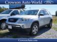 2009 GMC Acadia SLE-1 $12,494
Crowson Auto World
541 Hwy. 15 North
Louisville, MS 39339
(888)943-7265
Retail Price: Call for price
OUR PRICE: $12,494
Stock: 4651P
VIN: 1GKER13DX9J184651
Body Style: SLE-1 4dr SUV
Mileage: 112,398
Engine: 6 Cylinder 3.6L