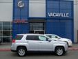 Vacaville Buick GMC
Click here for finance approval 
707-453-1137
2011 GMC Terrain FWD 4dr SLE-2
Call For Price
Â 
Contact Gil or Matt at: 
707-453-1137 
OR
Click to see more photos Â Â  Click here for finance approval Â Â 
Vin:
2CTALSEC9B6256307
Color:
CYBER