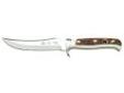 Puma 116393 Gold Series Skinner
Puma Gold Series Skinner
Features:
- 4.7-inch drop blade specifically designed for skinning
- 440C steel blade
- 9.4 inch overall length
- Brass rivets
- Custom proofed Rockwell Hardness
- Grooved thumb indent for better