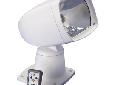 Spotlight w/Wireless Remote ControlPart No. 501DescriptionAmp Draw: 10 AmpsOperation: 12 Volt HalogenBulb: Replacable 100 watt Halogen bulbOverall Dimensions: 10-3/8"H x 7-3/8"W x 9-1/4"DLamp Dimensions: 5-3/4"W x 6-1/4"DWeight: 3-3/4 LbsProduct