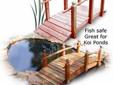 Have a beautiful, durable redwood bridge built just for your pond, creek, swimming pool in spans from 4 to 40 feet. These bridges are completely fish safe, with no pressure-treated wood in the construction. That makes these Redwood garden bridges perfect