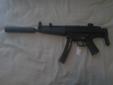 I have a brand new, never fired HK Mp5 A5 22LR. I purchased this item and never got around to shooting it. It comes with one 25RD Mag, original box and all the paper work it came with, I will also include 200 rounds of .22LR. Also I am willing to trade.