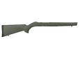 The 10-22 Rubber OverMolded Stock with .920" diameter Barrel Ghillie Green by Hogue Stocks have fiberglass skeletons OverMolded with the same permanently bonded rubber coating used on Hogue's popular handgun grips. The non-slip coating is quiet and