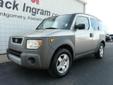 Jack Ingram Motors
227 Eastern Blvd, Â  Montgomery, AL, US -36117Â  -- 888-270-7498
2003 Honda Element EX
Call For Price
It's Time to Love What You Drive! 
888-270-7498
Â 
Contact Information:
Â 
Vehicle Information:
Â 
Jack Ingram Motors
Visit our website