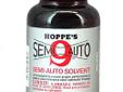 Hoppes Semi-auto Solvent has been specially developed for today's high-performance, semi-automatic firearms. It does an excellent job of removing copper, lead and powder fouling, leaving absolutely no trace of residue. Though Semi-Auto was developed