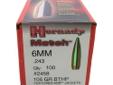 Hornady Reloading Bullets- Caliber: 6mm(.243")- Grain: 105- Bullet: BTHP Match- Features AMP Jackets- 100 Bullets Per Box
Manufacturer: Hornady
Model: 2458
Condition: New
Price: $18.31
Availability: In Stock
Source: