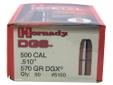 Hornady Bullets- Caliber: 500 Caliber (.510")- Grain: 570- Bullet: DGX- Per 50
Manufacturer: Hornady
Model: 5150
Condition: New
Price: $51.95
Availability: In Stock
Source: